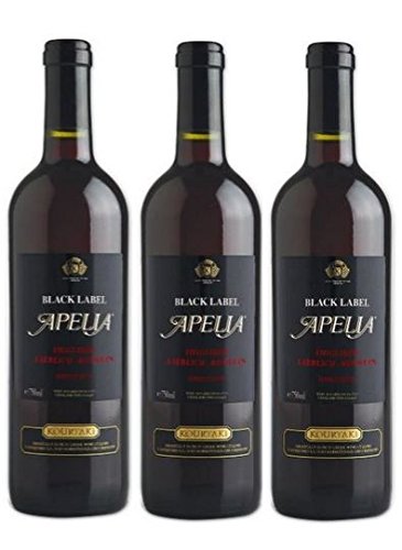 3x Apelia Black Label 750 ml Rotwein lieblich aus Griechenland 11,5 % + 1 Probier Sachets Olivenöl aus Kreta a 10 ml - griechischer roter Wein